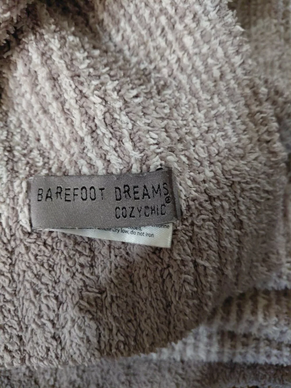 Barefoot Dreams Cozy Chic Microstripe Gray Throw Blanket